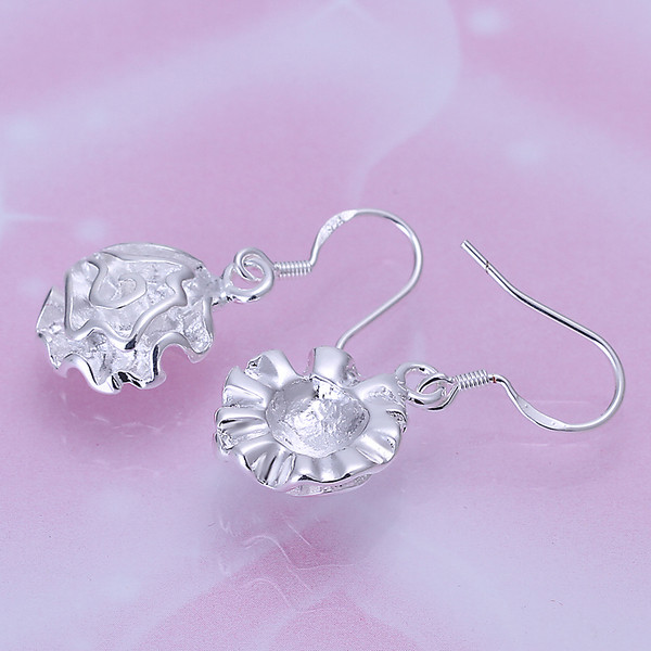 Brand new sterling silver plated Rose earrings DFMSE066,women's 925 silver Dangle Chandelier earrings 10 pairs a lot