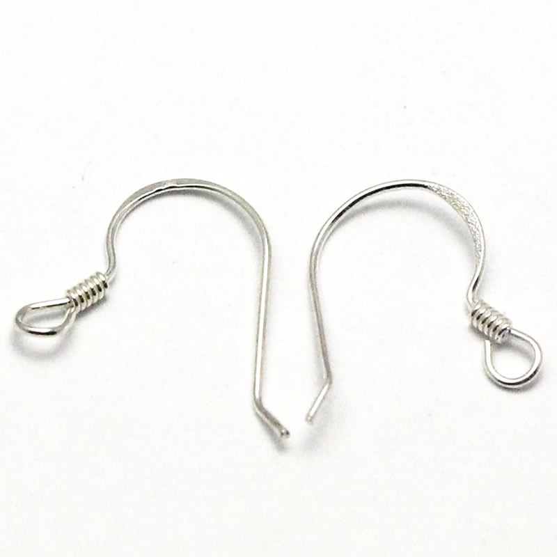 Beadsnice 925 Sterling Silver Ear Wires Earring Hooks Coil Earwire Earring Findings Supplies 12x8mm ID 25407
