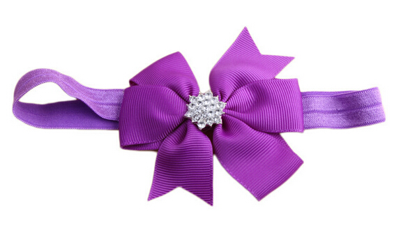 Baby Bow Rhinestone Headband Hair Bowknot Headbands Infant Hair Accessories Headdress flower 20pcs/lot