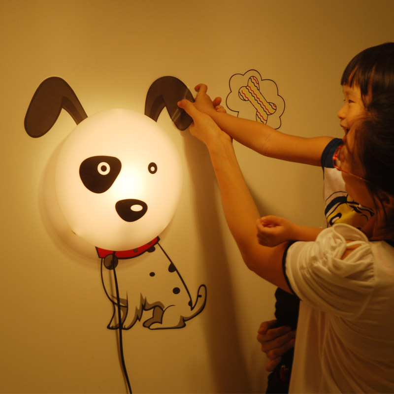 Modern 3D Cartoon Kid's Bedroom Wall Light Original Design Sticker Wall Lamp Bedsides Cute Corridor Study Room Wall Sconce