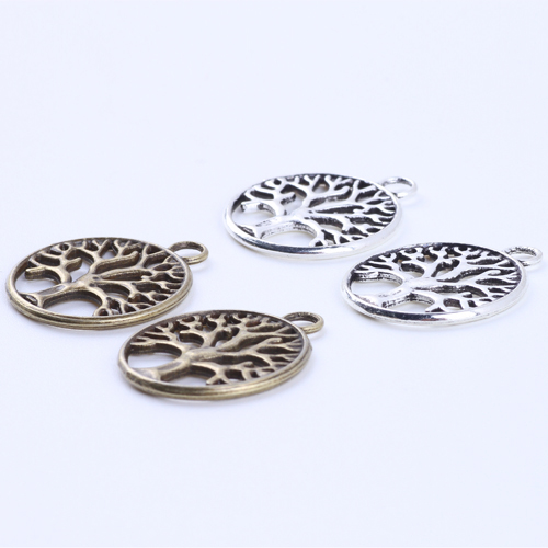 400pcslot antique bronze round life tree charm DIY ZAKKA retro jewelry accessories alloy metal pendant 4888w1960908
