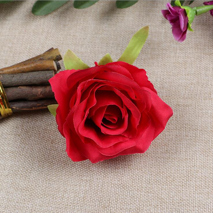 Silk flowers wholesale rose heads artificial flowers 4.3inch diameter fake flowers head high quality WF001