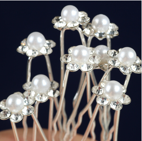 40PCS Wedding Accessories Bridal Pearl Hairpins Flower Crystal Rhinestone Hair Pins Clips Bridesmaid Women Hair Jewelry