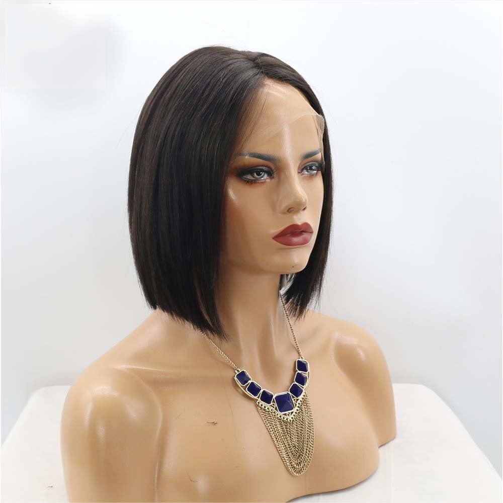 360 Lace Frontal Wig Straight Short Human Hair Bob Wigs For Black Women with Baby Hair 10inch 130%