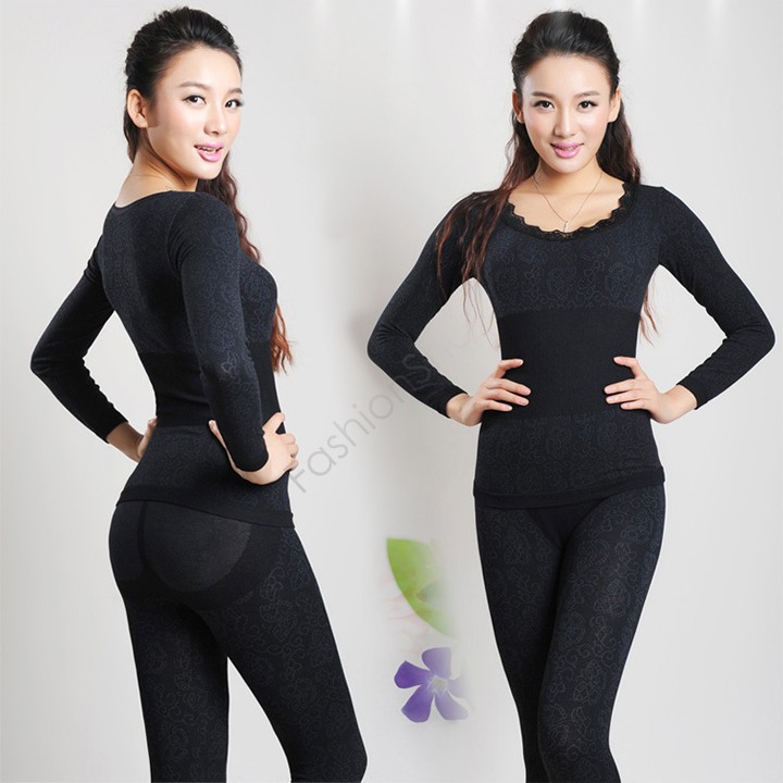 New Warm Thermal Underwear Long Women Cotton Sleepwear Winter Plus Thickening Shirt Pants Sets Shapewear Sets SV21 CB032960