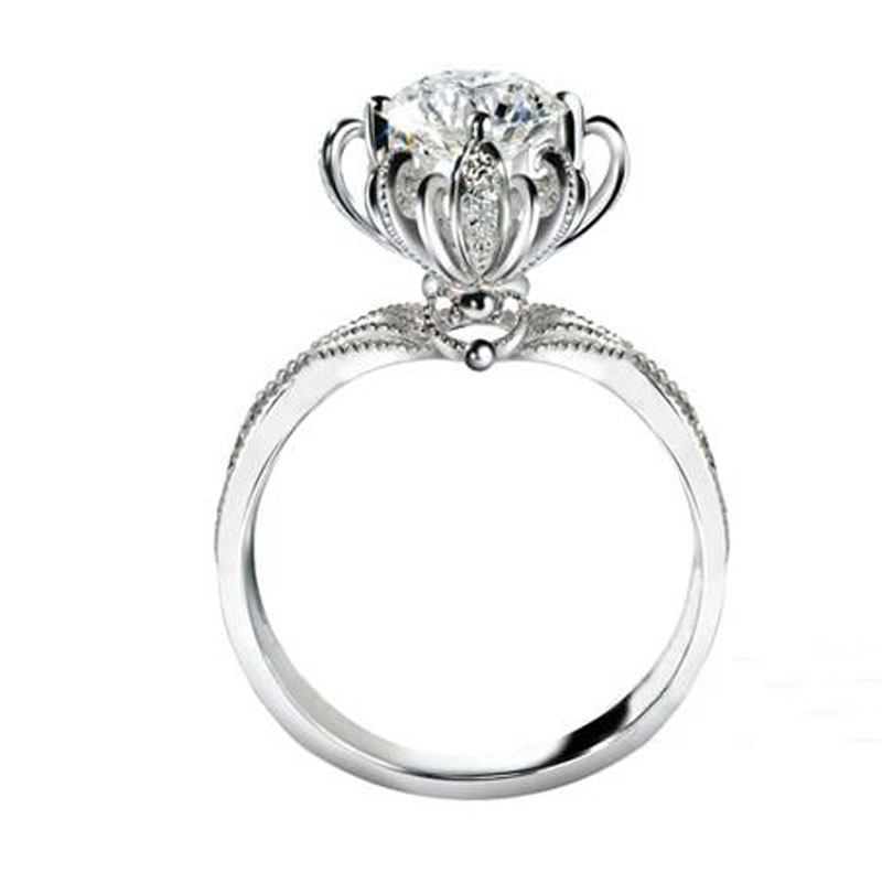 Victoria Wieck choucong Jewelry Sterg Sier Round Cut 5A White Topaz CZ Dia Gemstones Wedding Women Ring For Lover's Gift