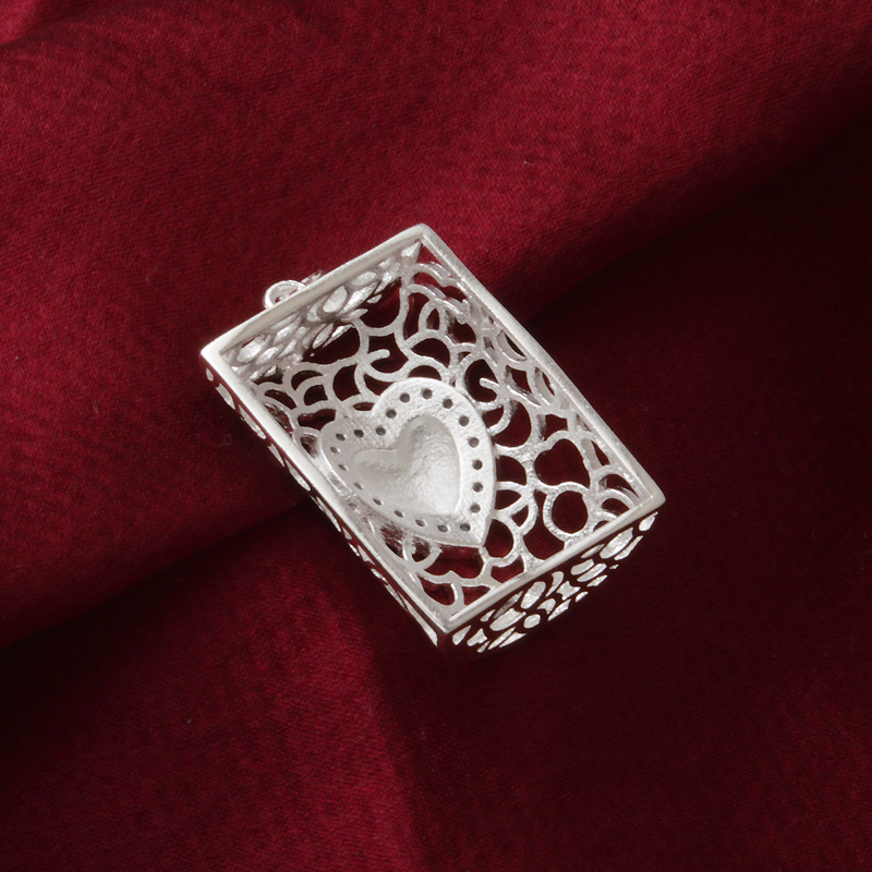 Free shipping fashion high quality 925 silver Heart cards With diamond jewelry 925 silver necklace Valentine's Day holiday gifts hot 1641