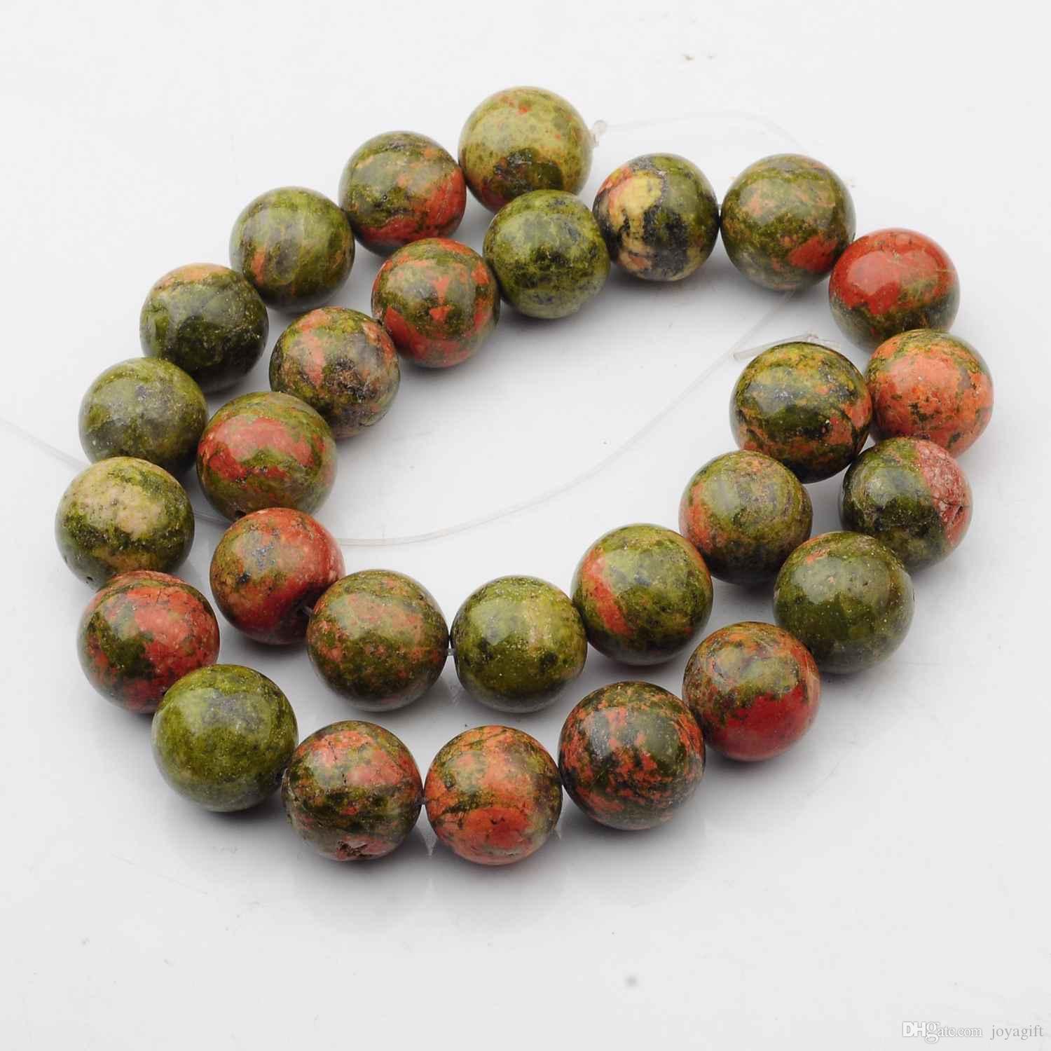 Natural Gemstone Unakite 14mm Round Beads for DIY Making Charm Jewelry Necklace Bracelet loose 28PCS Stone Beads For Wholesales