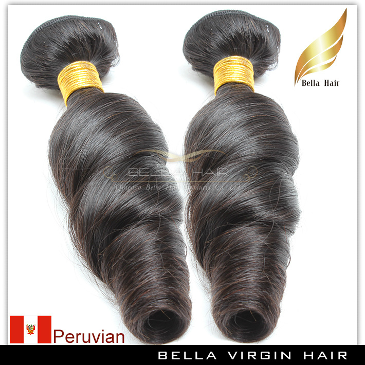 9A Funmi Virgin Peruvian Hair Wavy Bouncy Wavy Natural Black Human Hair Extensions Unprocessed Weft 3/4 PCS Whole Head Fashion Style Tiktok Trending M