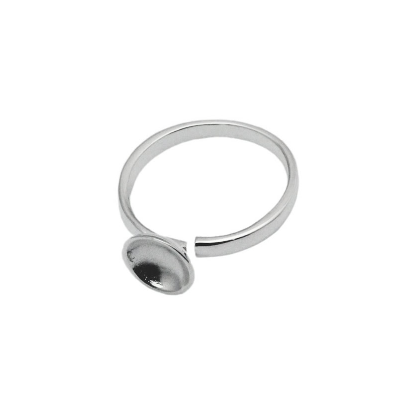 Beadsnice sterling silver ring blanks 10mm round ring setting handmade jewelry findings adjustable ring for female Christmas gift ID 32839