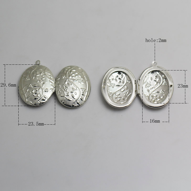 Beadsnice small locket frame pendant oval brass locket charm filigree blank photo locket handmade gift for him ID 3366