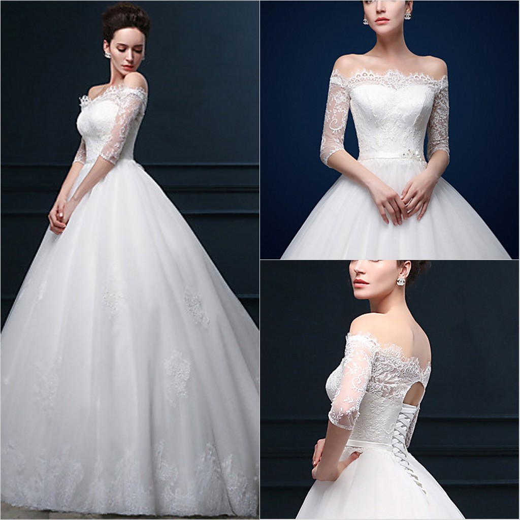 2016 New Hot Fashion Free Shipping Ball Gown White Chapel Train Off-the-shoulder Half Sleeves Lace / Satin / Tulle Wedding Dresses 012, Red
2016 New Hot Fashion Free Shipping Ball Gown White Chapel Train Off-the-shoulder Half Sleeves Lace / Satin / Tulle Wedding Dresses 012, Red