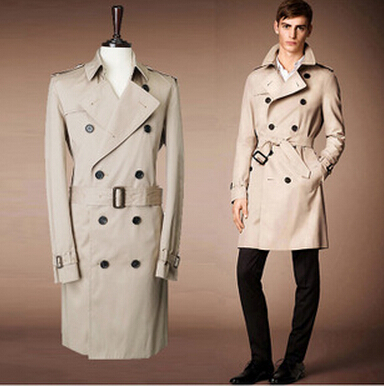 Fall-Newest Cloak Good Quality Luxury X-long Men's Fashion Trench Coat For Man Casual Wind Coat Stand Collar 2 COLORS