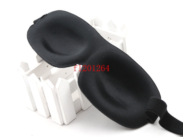 500pcs/lot Free Shipping Black Travel Sleep 3D Eye Mask Cover Sponge Eye Patch Sleeping Mask No nosewing