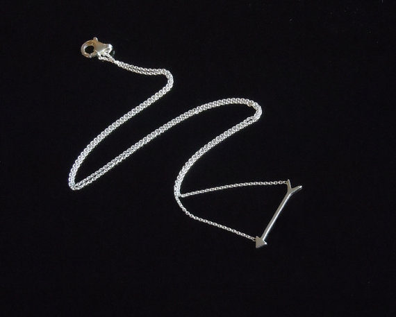 10PCS- N067 Gold Silver Simple Tiny Horizontal Arrow Necklaces for Men Cute Long Arrow Necklace Stick Necklace Jewelry for Women