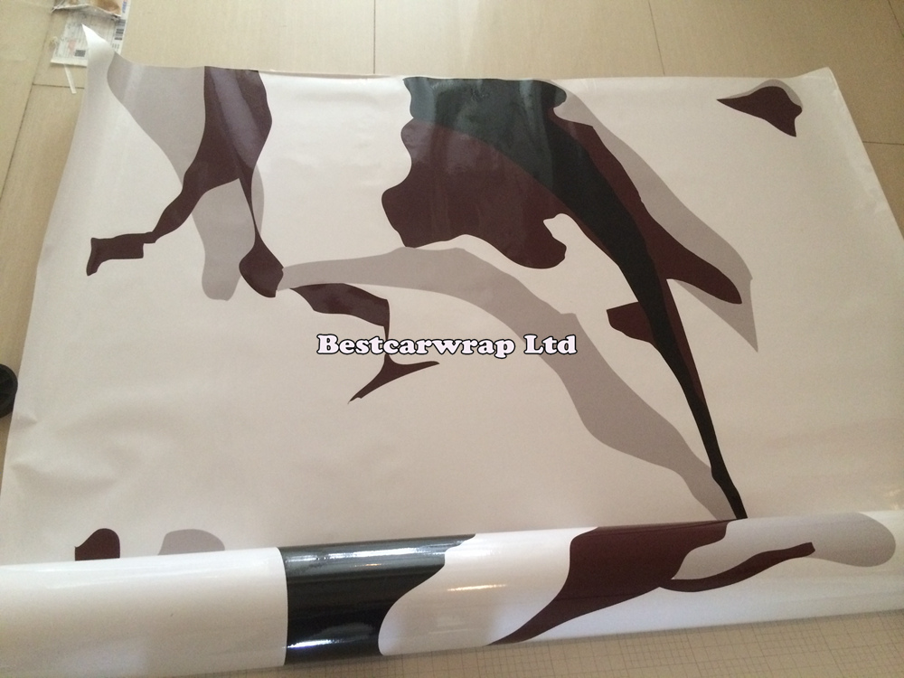 BLACK WHITE Camo VINYL Wrap Full Car Wrap Acrtic winter Camouflage Vinyl Wraps Film Black & Grey white size 1.52 x 30m/Roll Free Shipping