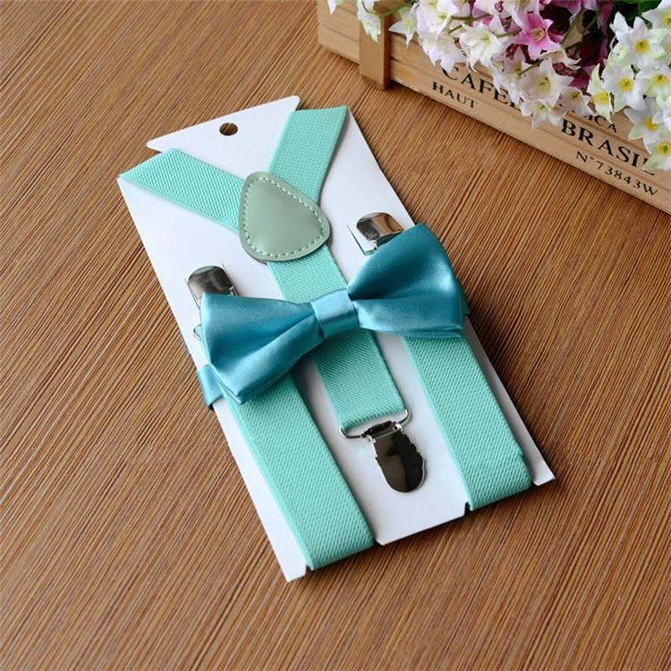 26 Colors Kids Suspenders Bow Tie Set for 1-10T Baby Braces Elastic Y-back Boys Girls Suspenders Accessories Free Shipping