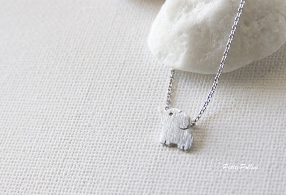 30PCS- N028 Cute Tiny Baby Elephant Necklace Small Lucky Elephant Necklaces Lovely Cartoon Animal Necklaces for Birthday Gifts