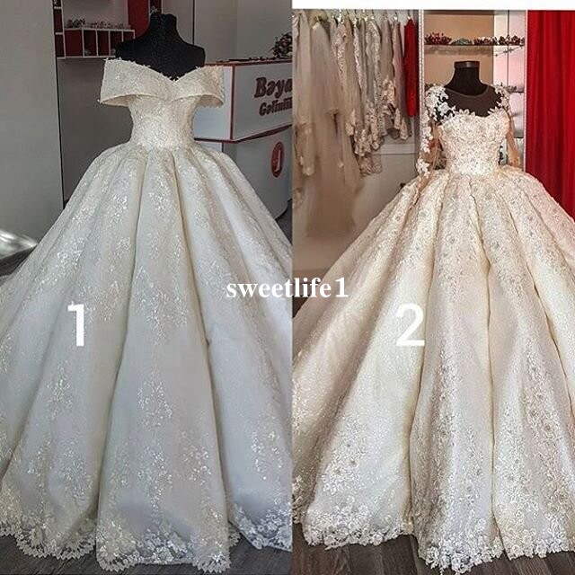 2019 Dubai Princess Style Ball Gown Wedding Dresses Off The Shoulder Appliques Lace Crystal Bridal Gown Custom Made, Gold
2019 Dubai Princess Style Ball Gown Wedding Dresses Off The Shoulder Appliques Lace Crystal Bridal Gown Custom Made, Gold