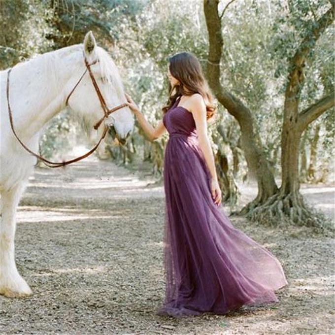 Long Bridesmaid Dresses prom dresses Fashion Spring Chiffon and Halter Womens Elegant wedding dress