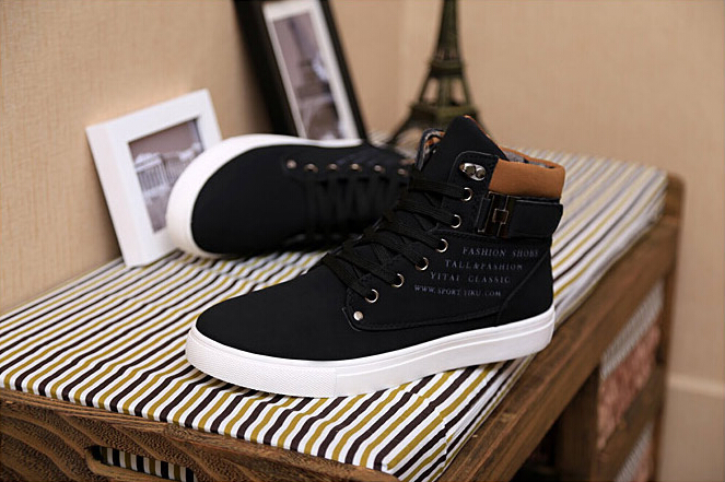 new men casual ankle boots for men canvas sport buckle rivet Sneakers shoelace anti-slip shoes size 39-44