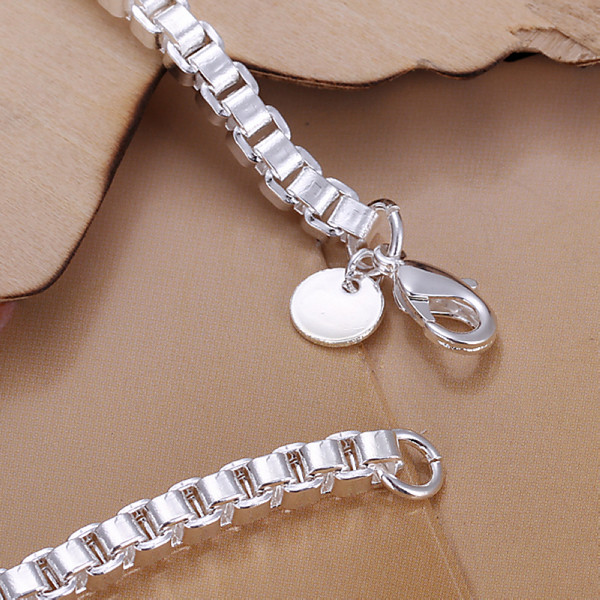 Hot best gift 925 silver Intermediate card box bracelet - Men DFMCH079, brand new fashion 925 sterling silver plated Chain link bracelets
