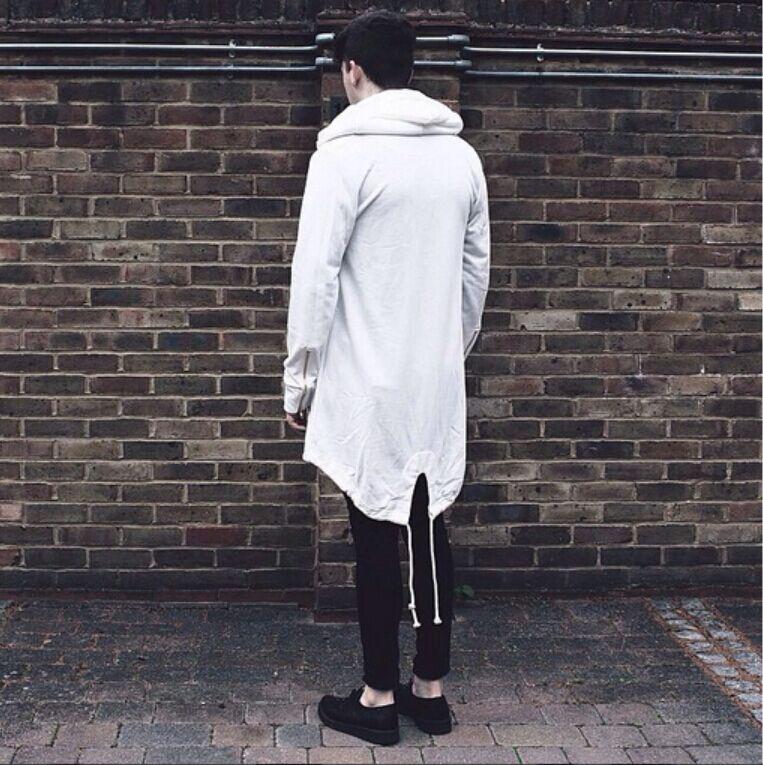 Wholesale-Cardigan Hoodies British Style Men Hoodies Hip Hop Streetwear Long Zipper Extended Sweatshirts Tyga Sportswear Clothing 100