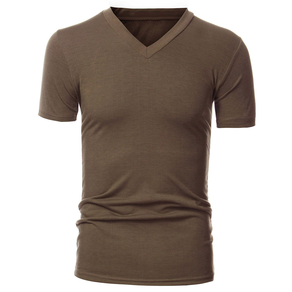10 Colors 2015 New Summer Style Mens Fashion Slim Fit V-neck Casual Short Sleeve Plain T-shirt Sport Gym Top Tee Camisas L-XXL FG1511