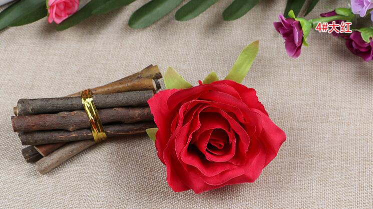 Silk flowers wholesale rose heads artificial flowers 4.3inch diameter fake flowers head high quality WF001