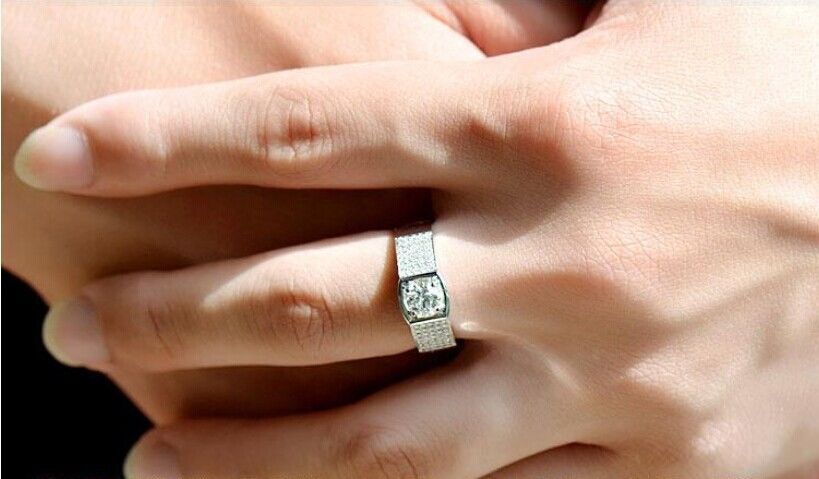 Atmosphere Size 8-13 Luxury Jewelry 10kt white gold filled topaz CZ Diamond Gemstones Men Engagement Wedding Ring For Lover gift