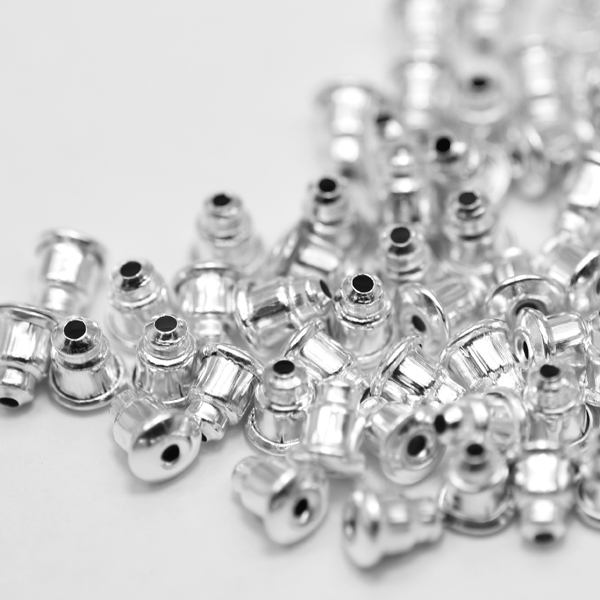 metal jewelry components parts Wholesale silver 5mm ears plug nuts earring finding backs iron material 500pcs/lot YSH0650