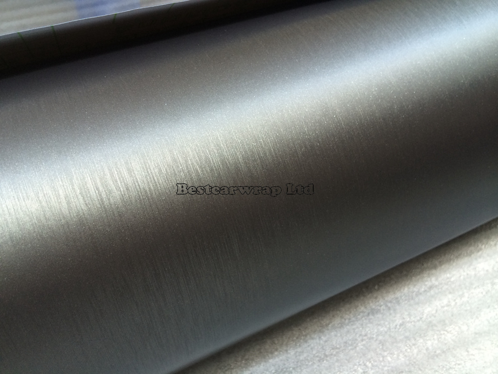 Titanium Brushed Gray Vinyl Wrap Car Wrap Film Vehicle Styling Air Bubble Free Automobile Tuning aluminum Matte Cover For 1.52x30M/Roll