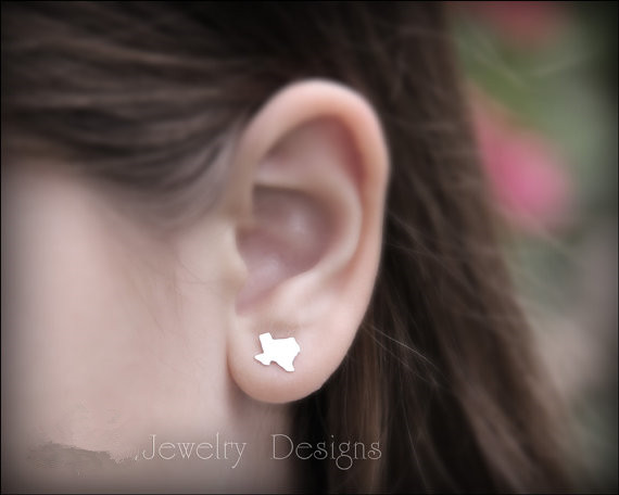 10Pair Tiny Outline Texas Map Stud Earrings Stainless Steel America USA TX State Earring Proud Native Hometown Texan Jewelry
