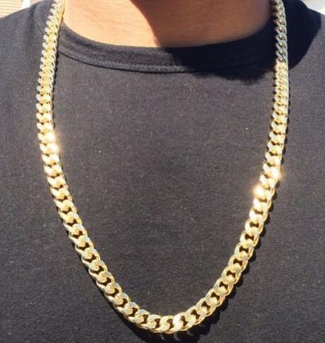 Men's 14K Gold Plated Grooved Cuban Link Curb Chain Necklace with Diamond Cuts, Silver
Men's 14K Gold Plated Grooved Cuban Link Curb Chain Necklace with Diamond Cuts, Silver