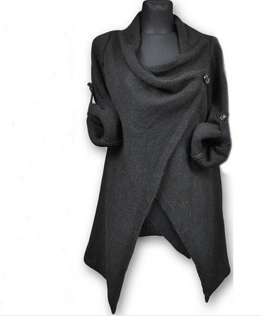 Women Sweaters Knitted New Star Models Long Sleeve Loose Outwear Knitwear Cardigan One Button Irregular Sweater