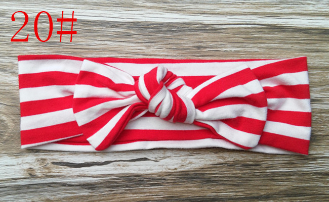 20pcs Cotton baby big bow Turban Twist Headband Head Wrap Twisted Knot Soft stripe Hairband chevron Headband golden Wave dot HeadWrap FD6574