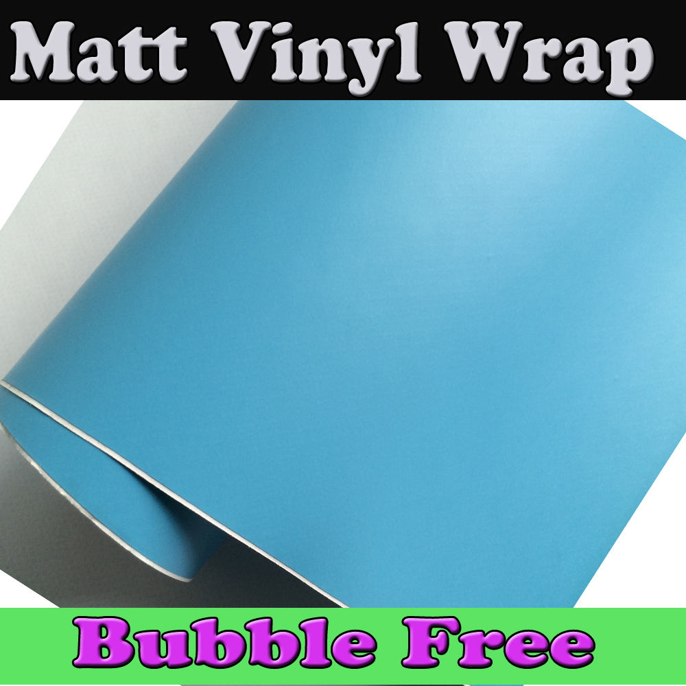 Baby blue Matte Vinyl wrap Film For Vehicle Car wrap light sky blue matt Car Wrap Film with air release 1.52x30m/Roll