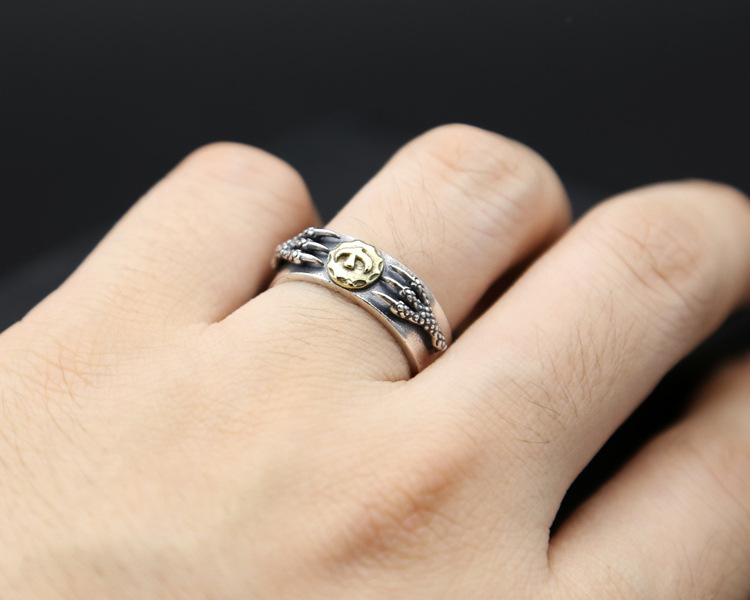 New design 925 sterling silver fashion jewelry ring eagle claws shape open adjustable ring for men Valentine's Day gift free shipping