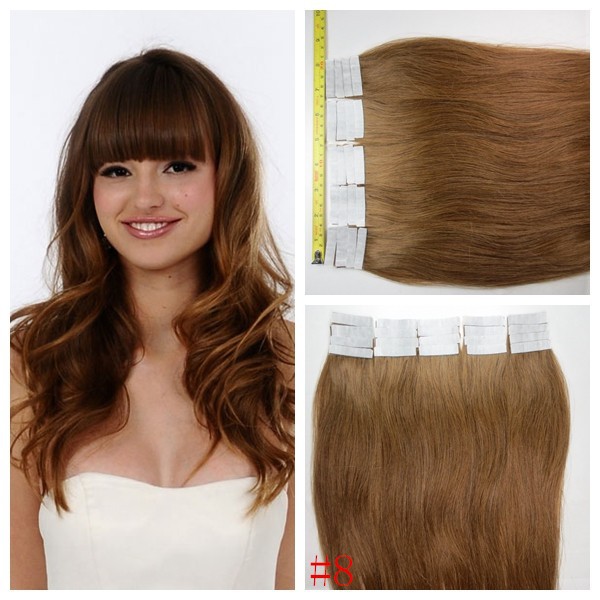 8A Wholesale - 14" - 24" 100% Human PU EMY Tape Skin Hair Extensions 2.5g/pcs 40pcs&100g/set #8 light brown DHL FREE
8A Wholesale - 14" - 24" 100% Human PU EMY Tape Skin Hair Extensions 2.5g/pcs 40pcs&100g/set #8 light brown DHL FREE