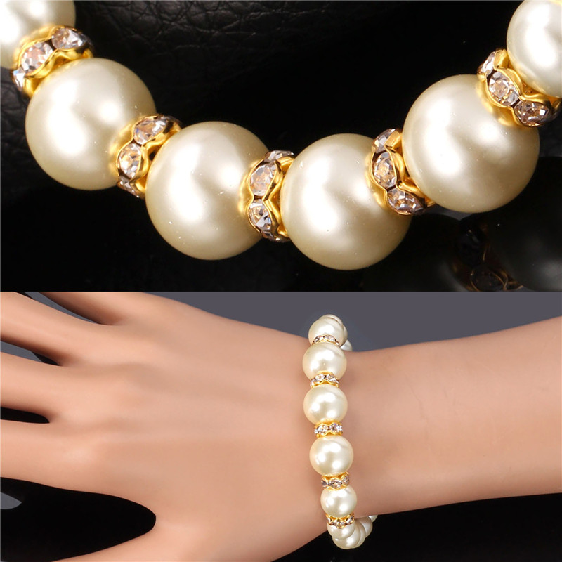 High Quality Synthetic Pearl Bracelet 18K Real Gold Plated Fashion Jewelry for Women Rhinestone Crystal Beaded Bracelet
High Quality Synthetic Pearl Bracelet 18K Real Gold Plated Fashion Jewelry for Women Rhinestone Crystal Beaded Bracelet