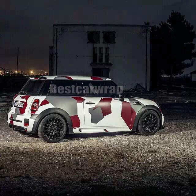 Pixel Camo Vinyl Car Wrap Film With Air Rlease DIY Arctic Snow Camouflage Car Sticker 1.52x30m/Roll 5x98ft