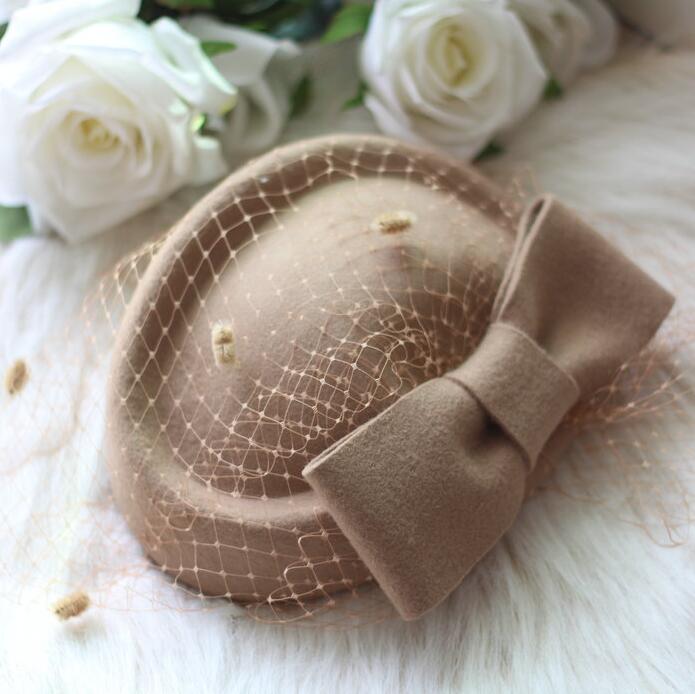 England ancient style hat female cap Small pure wool hat bride headdress autumn and winter hat free shipping HT22