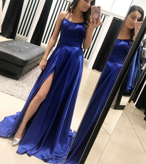 Hot Selling Royal Blue Criss Cross Long Prom Dresses Evening Dresses in Stock for Women with Split Side, Purple
Hot Selling Royal Blue Criss Cross Long Prom Dresses Evening Dresses in Stock for Women with Split Side, Purple
