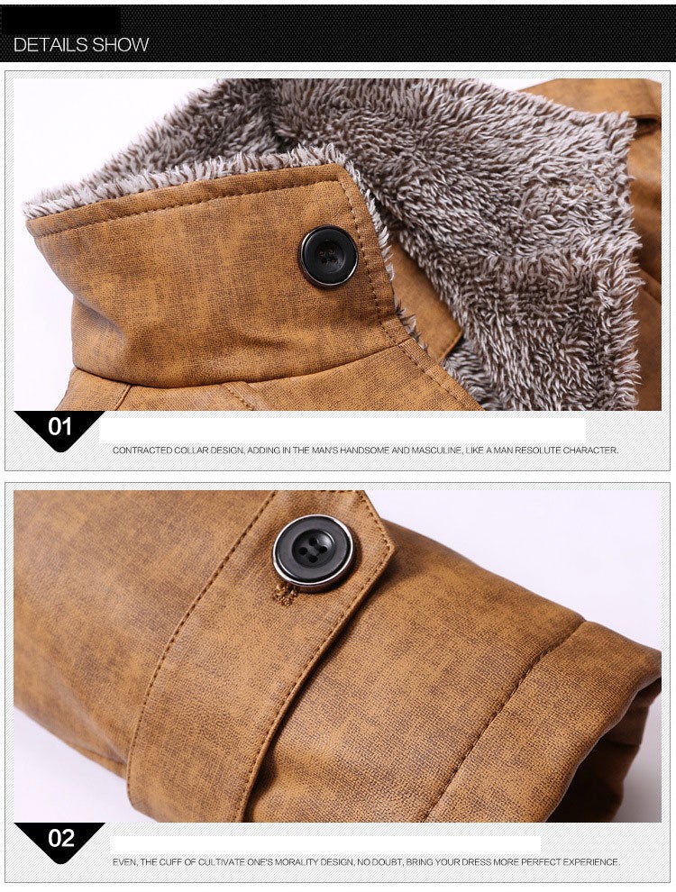 Fall-Free shipping new men's leather jacket men leather jackets for men inside microfleece jacket coat 115