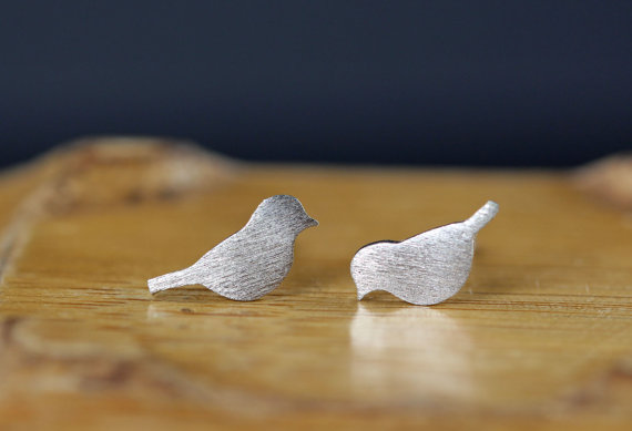 10Pair- S016 Gold Silver Small Vivid Love Bird Stud Earrings Cute Crane Stud Earring Tiny Baby Bird Earrings Stud Animal Jewelry