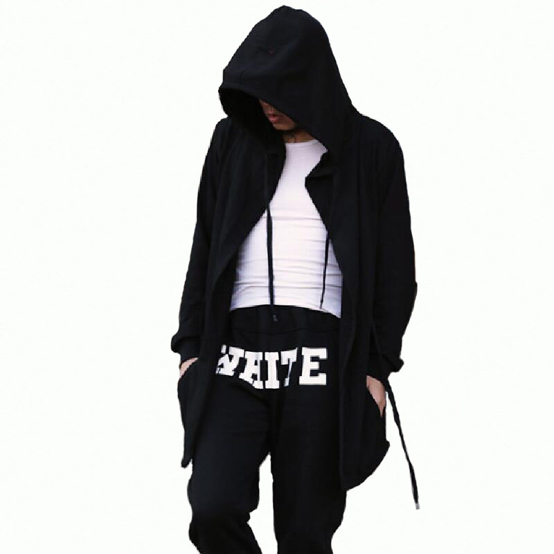 Europe&America style new hoody sweatshirts cloak long sleeves men Shawl outwear streetwear style hoody men's plus long hoodies for men for b