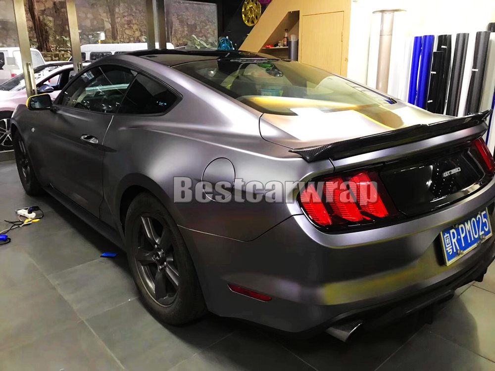 Anthracite Satin Metallic vinyl Wrap For Car wrap With Air bubble Free / air reelase Gunmetal metallic satin size 1.52x20m/Roll 4.98x66ft
