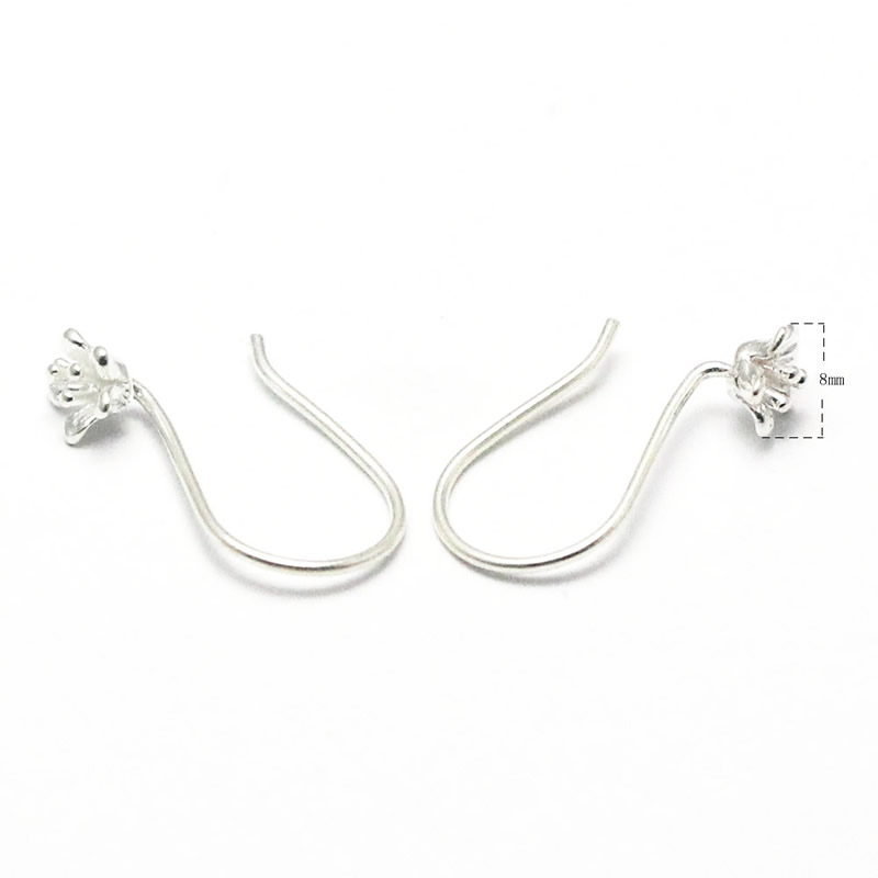 Beadsnice 925 Silver Earring Hooks French Earwire Flower Earrings Silver Jewelry Supplies Hook Earring Findings Wholesale ID 25424