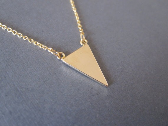 30PCS Gold Silver Bunting Necklace Simple Spike Arrow Necklace European Little Multiple Flags Necklace Triangles Necklaces