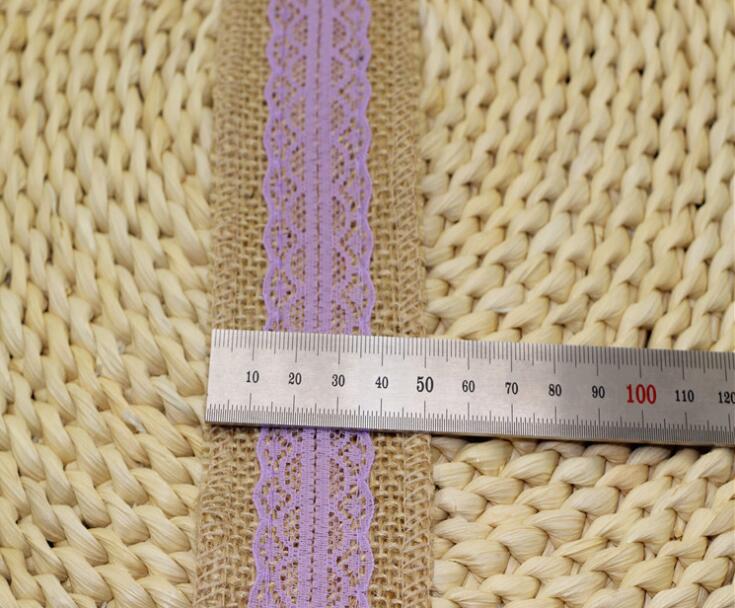 2Meter/Pcs Width 5cm Jute Burlap Rolls Hessian Ribbon With Lace Vintage Rustic Wedding Decoration DIY Ornament Burlap Wedding Favor WQ24